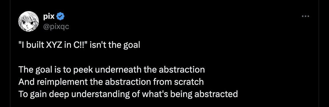 Scratch isn't the goal - understanding comes from building, not following tutorials